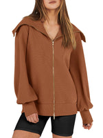 Women's Oversized Zip Up Sweatshirt