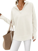 Women's Half Zip Oversized Ribbed Knit Pullover Sweater (Buy2 Free Shipping )