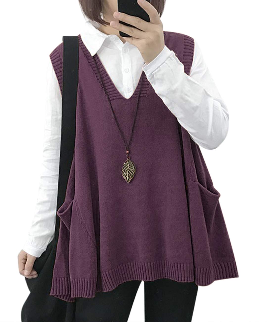 Women's Loose Swing Knit Sweater Vest