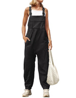 Women's Sleeveless Loose Adjustable Straps Jumpsuits with Pockets
