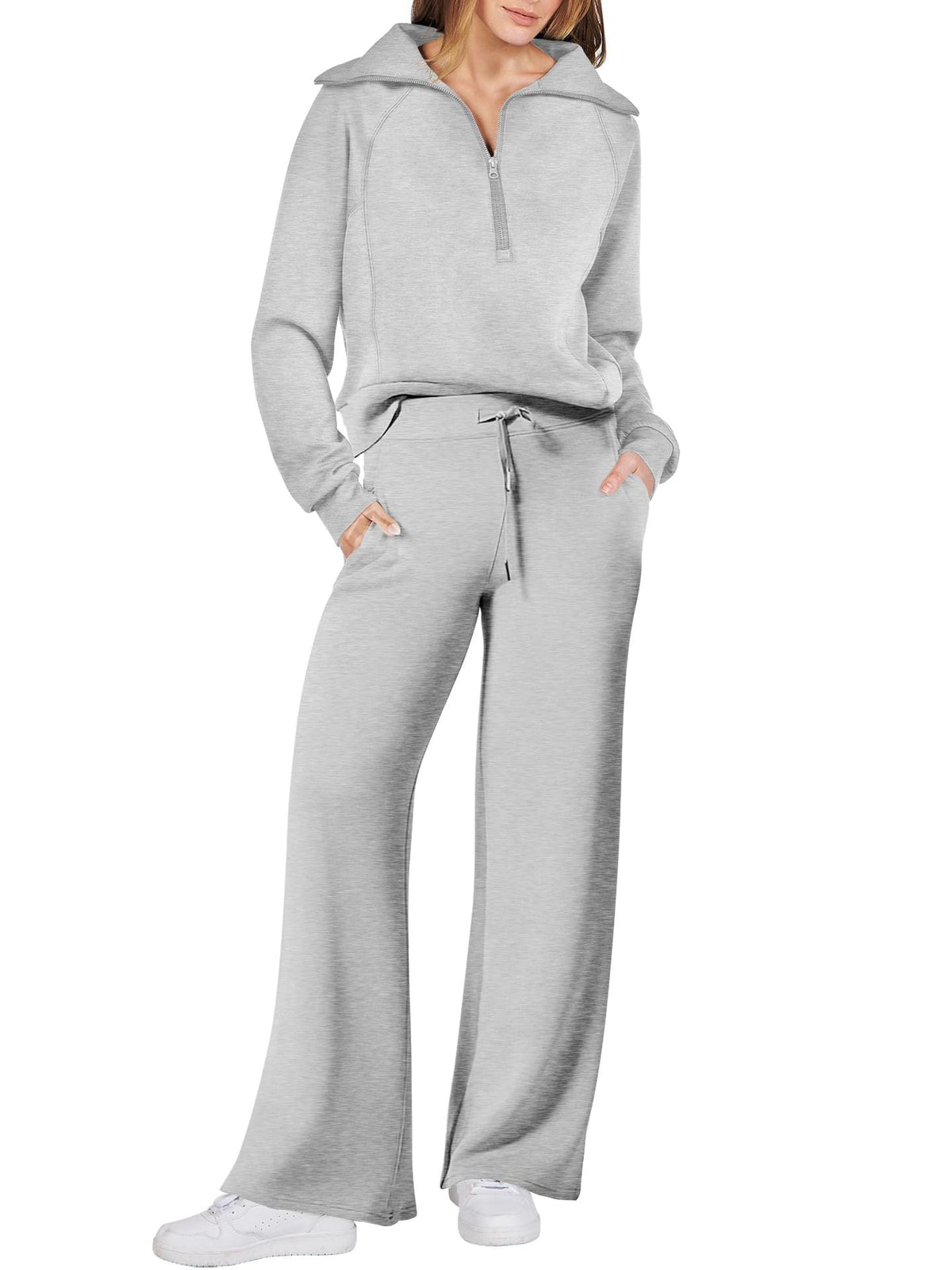 Women's Navy Collar Half Zip Suit