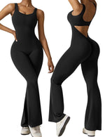 Women's Sleeveless Backless Flare Jumpsuits