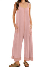 Women's Waffle Knit Wide Leg Jumpsuits