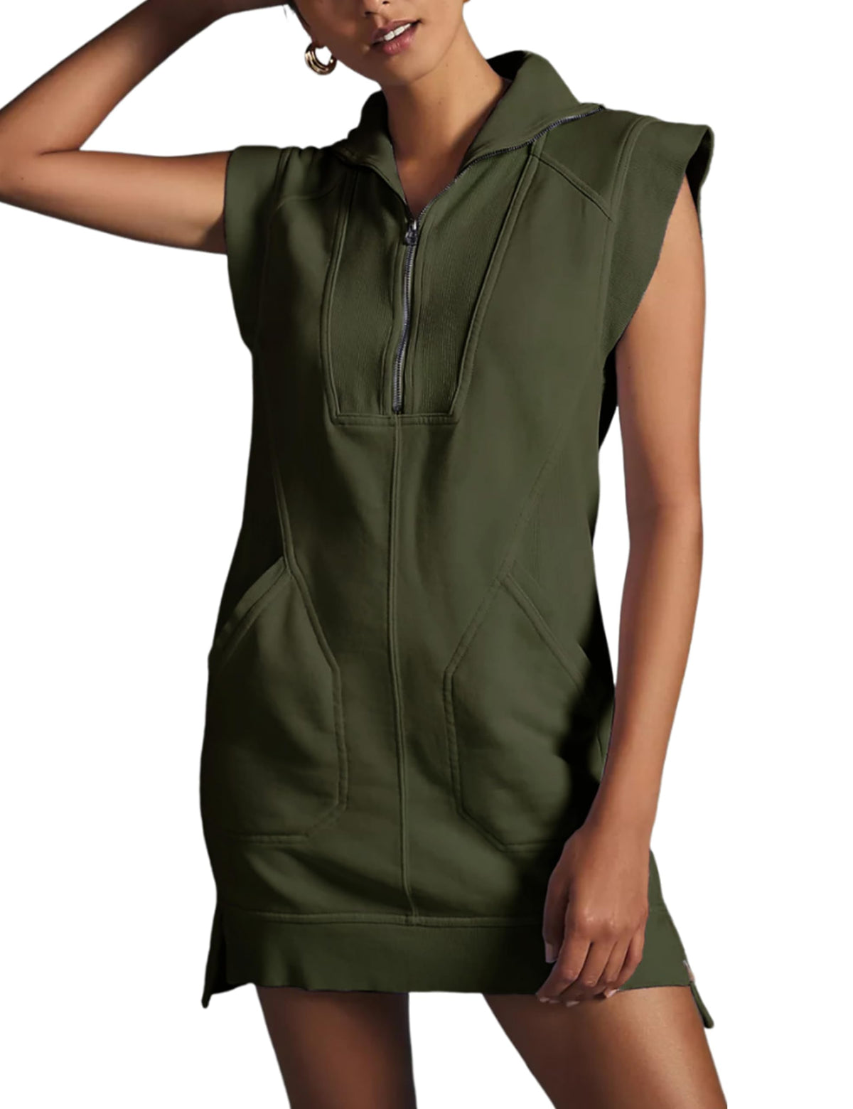 Women's Half Zip Sweatshirt Dress