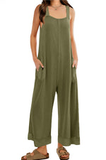 Women's Waffle Knit Wide Leg Jumpsuits