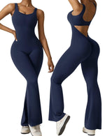 Women's Sleeveless Backless Flare Jumpsuits