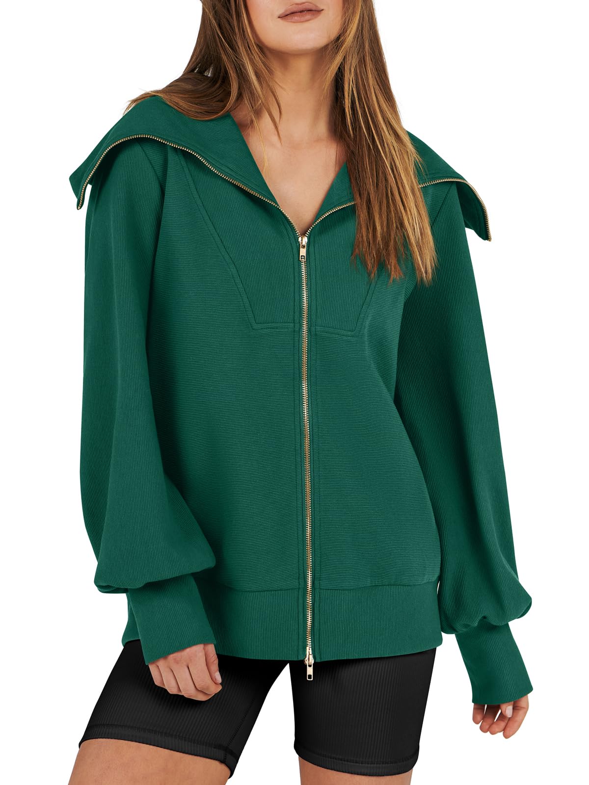 Women's Oversized Zip Up Sweatshirt