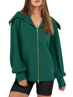 Women's Oversized Zip Up Sweatshirt