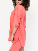 Women's Summer Crew Neck Oversized Biker Set