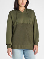 Women's Casual Mix Media Hoodie