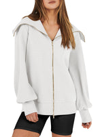 Women's Oversized Zip Up Sweatshirt
