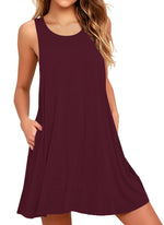 Plus Size Casual Tank Dress with Pockets