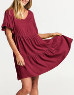 Casual Ruffle A-Line Flowy Mini Beach Dress