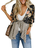 Summer Floral Kimono Ruffle Sleeve Tie Cardigans