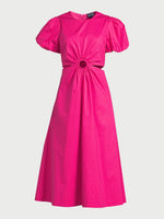Bubble Sleeve Cutout Dress