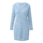 Women's Fashion Plush Sexy Waist Hugging Long-Sleeved Dress