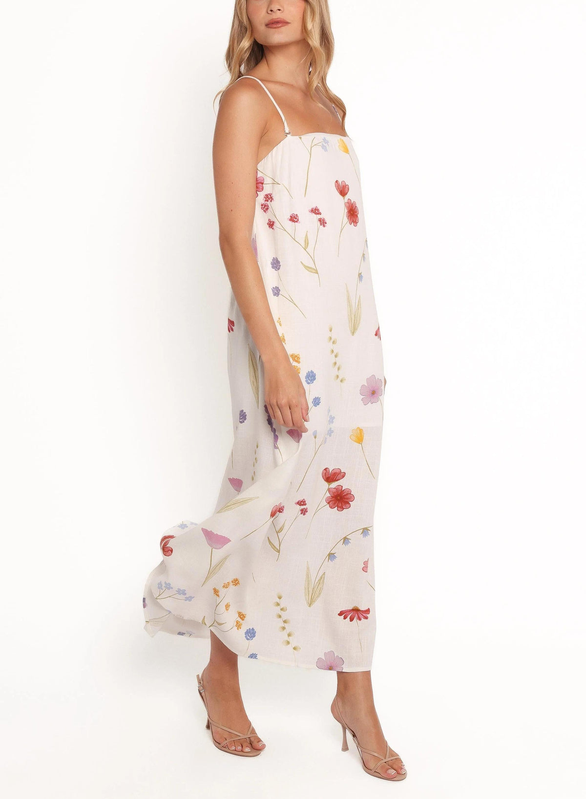 Women's Summer Spaghetti Strap Floral Print Maxi Dress