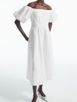 Fluttering Strapless Puffy Sleeve Dress