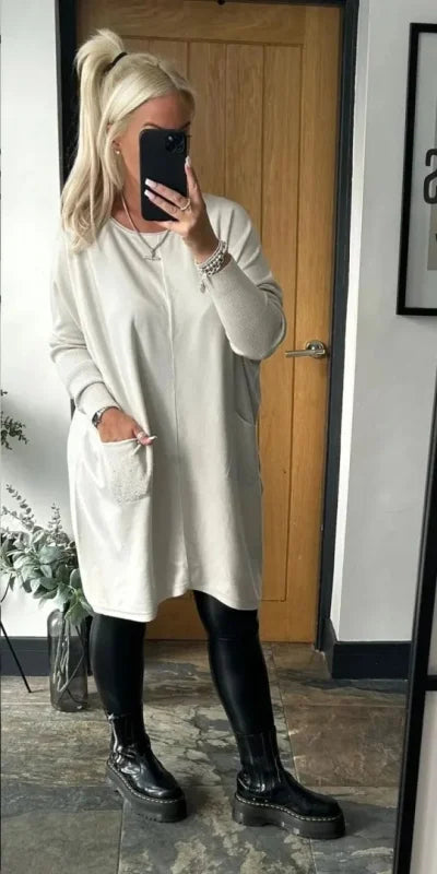 New Sparkle Pocket Jumper Dress