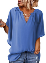 Women's Lightweight V Neck Flowy Blouse