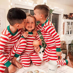 Red & Green Stripe Family Pajamas 2-piece Set