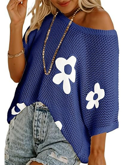 Summer 2026 Short Sleeve Floral Crochet Tops