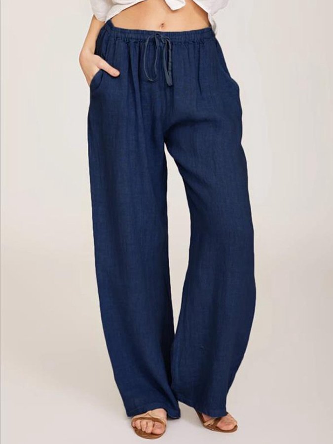 Women's Casual Cotton Linen Lose Trousers