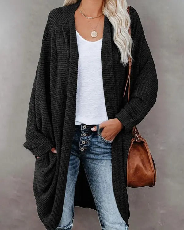 Women's Batwing Sleeve Open Front Longline Coat