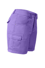Solid Stitch Trim Roll Hem Shorts