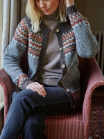 Knitted Fair Isle Diamond Pattern Blouse