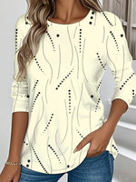 Casual Round Neck Long Sleeve Tops