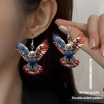 American Flag Shaped Acrylic Dangle Earrings