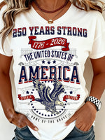 Vintage America 250 Years Patriotic Crew Neck Short Sleeve T-Shirt