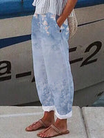 Loose Casual Bamboo Floral Print Pants