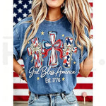 God Bless America Vintage T-Shirt ¡§C USA 250th Anniversary Washed Graphic Tee