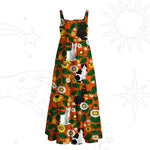 Daisy Cat Garden Wide Straps Maxi Dress