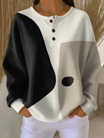 Casual Crew Neck Abstract Sweatshirt Printing