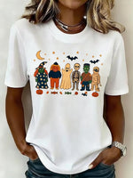Casual Cartoon Crew Neck Short Sleeve T-shirt