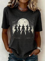 Casual Halloween Crew Neck Short Sleeve T-shirt
