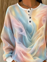 Casual Abstract Crew Neck Long Sleeve Sweatshirt