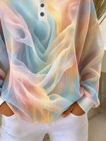 Casual Abstract Crew Neck Long Sleeve Sweatshirt