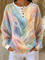 Casual Abstract Crew Neck Long Sleeve Sweatshirt