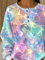Casual Abstract Crew Neck Long Sleeve Sweatshirt