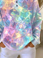 Casual Abstract Crew Neck Long Sleeve Sweatshirt