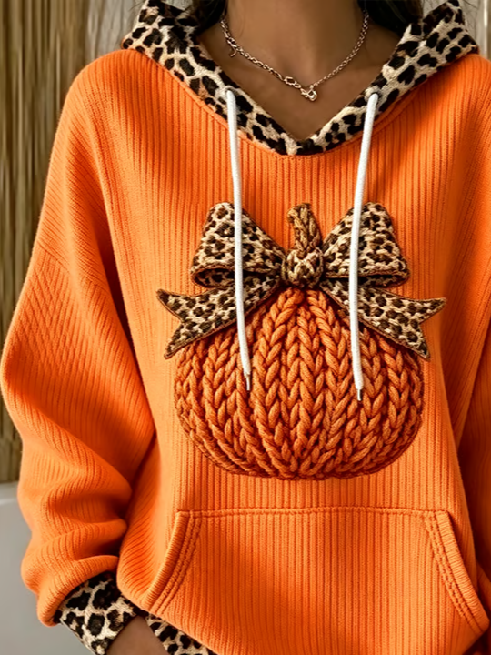 Casual Leopard Hoodie Long Sleeve Hoodie