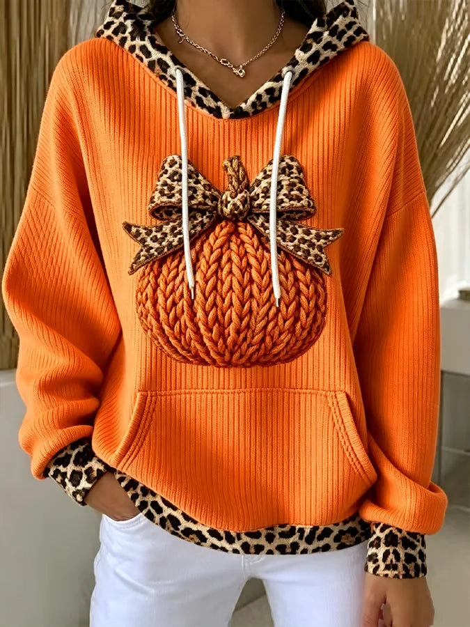 Casual Leopard Hoodie Long Sleeve Hoodie