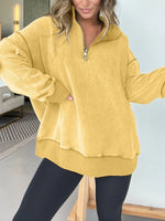 Women's Oversized Vintage Quarter-Zip Pullover