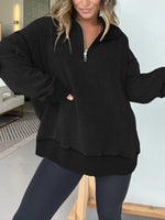 Women's Oversized Vintage Quarter-Zip Pullover