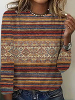 Vintage Ethnic Striped T-Shirt