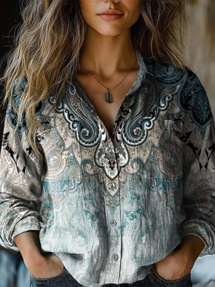 Ethnic Print Vintage Blouse